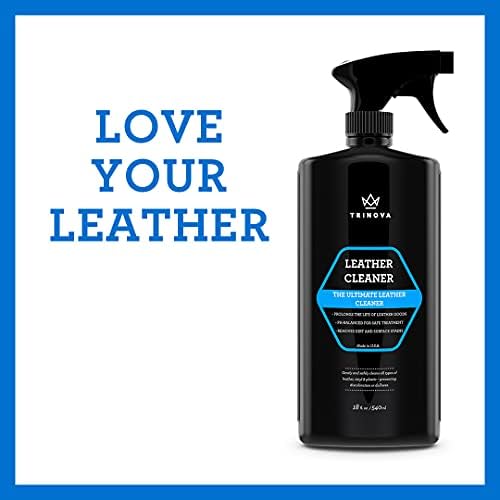 TriNova Leather Cleaner for Furniture and Car Interiors, 18 fl oz | Cleans leather furniture, vehicle interiors, bags, jackets and saddles.