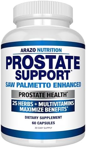 Arazo Nutrition Prostate Supplement - Saw Palmetto + 25 Herbs - Reduce Frequent Urination, Reduce Hair Loss