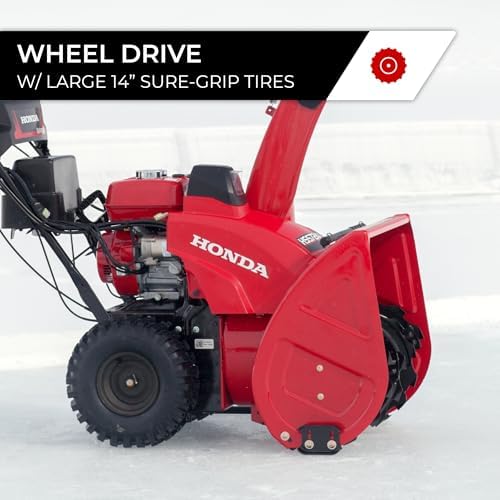 Honda HSS724 23.8-Inch Two Stage Snow Blower (HSS724AAWD) | Electric Start, Pneumatic Sure-Grip Tires, Clears Up to 1500 Pounds per Minute