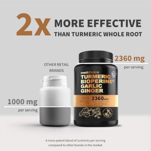MEDCHOICE 4-in-1 Turmeric Joint Support with Garlic & BioPerine, 120ct
