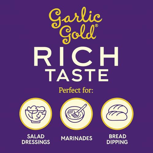 Garlic Gold Extra Virgin Olive Oil Infused with Garlic, Premium Certified USDA Organic, Low FODMAP, Cold Pressed (250 mL, 6 Pack) | 8.44 Fl Oz - 250 ml (6 Pack), First Cold Pressed, Hand Crafted, Artisanal, USDA Organic, Low FODMAP, Gluten Free