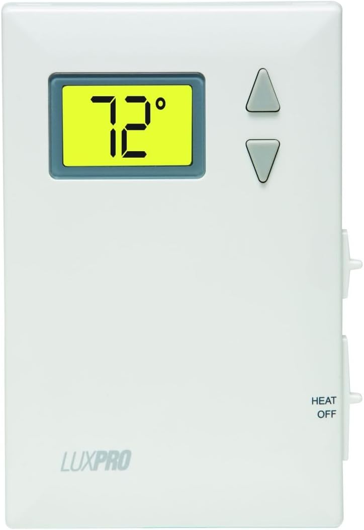 Lux Pro PSD010B Mechanical Non-Programmable Thermostat; 1 Heat Only; Without Fan; Batteries Included | Without Fan, Batteries Included