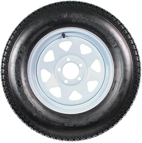 eCustomrim 2-Pack Trailer Tire Rim Assembly 205/75D15 SPECIAL BOLT PATTERN | 5 Lug On 5 Inch, ST205/75D15 Load Range C 6 Ply Tire