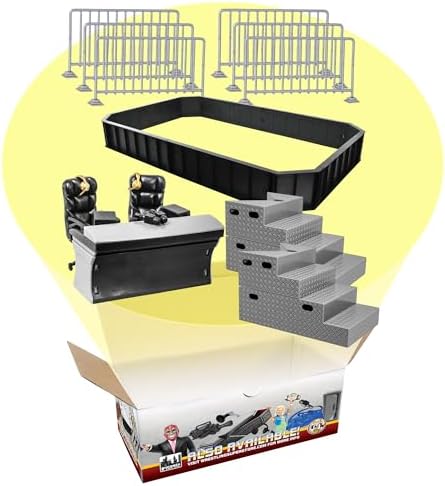 Wrestling Ring & Arena Deal for Wrestling Action Figures | Build a Complete Arena with a 33 x 20 Inch Barricade, Breakable Ring Steps