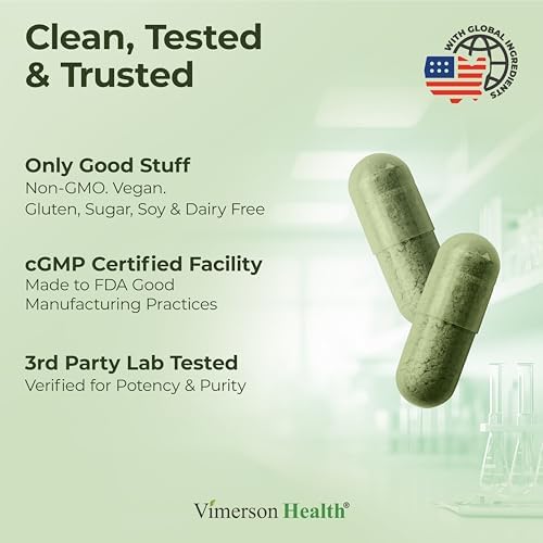 Organic Spirulina and Chlorella Capsules - Spirulina Capsules with Chlorella Powder for Immune