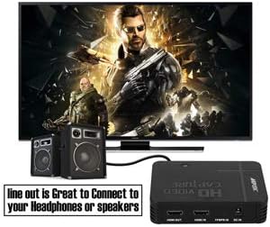 AGPTEK HD Game Capture Video Capture 1080P | HDMI/AV Recorder Xbox 360&One/ PS3 PS4,Support Mic in with Both HDMI and AV Input
