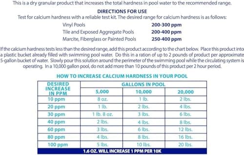 Robelle 8-Pounds Premium Pool Calcium Up | Pool Calcium Hardness Increaser, 100% Calcium Chloride, 8 ounces raises calcium hardness level 10 ppm per 5,000 gallons