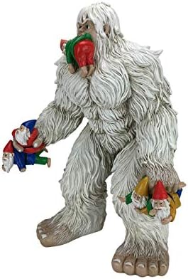 GlitZGlam Large Miniature Yeti and Gnomes for The Fairy Garden. A Large Gnome Figurine (13.25 Inch High) and a Fairy Garden Accessory