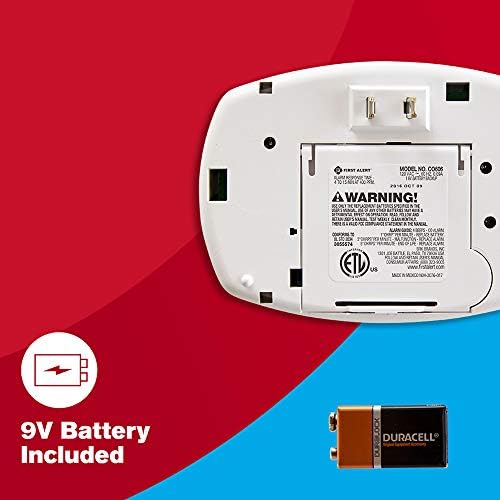 First Alert Plug in Carbon Monoxide Alarm | CO606, 9V Battery Backup