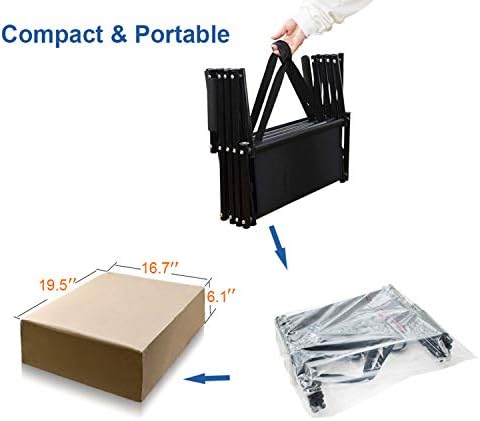 Upgraded Dog Stairs, Metal Frame Foldable Large Dog Step, Lightweight Portable Pet Ladder Ramp for Cars, SUVs and High Bed, 5 Steps