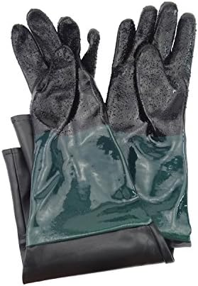 23.6" Rubber Sandblast Cabinet Gloves,Sandblasting Sand Blaster Gloves for Sandblaster Blast Abrasive Cabinet