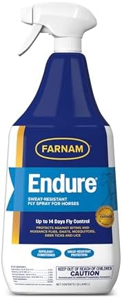 Farnam Endure Fly Spray for Horses, Sweat-Resistant, 128 oz, Gallon Refill