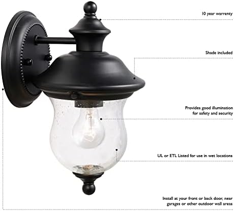 Design House Coach Outdoor Wall Light, Oil Rubbed Bronze | Wall Mount, Traditional, Steel, Lighting, 506576