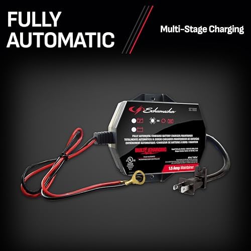 Schumacher Electric 1.5A Car Battery Charger & Maintainer, 6V/12V – SC1300