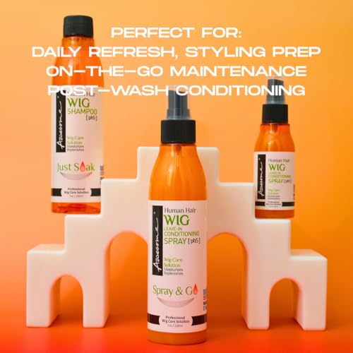 Awesome Human Hair Wig Leave in Conditioner Spray, pH5, Detangler & Easy Combing, Promoting Silkiness, Shine & Freshness, preventing Dryness (7 fl oz) | Full-size camellia oil mist that brings dry human hair wigs back to life