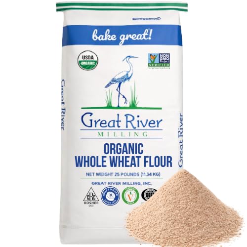 Great River Milling Organic Whole Wheat Flour, High Protein, 25 lb