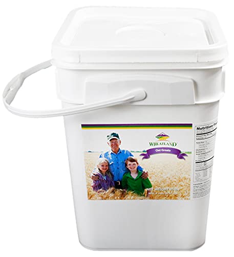 Wheatland Oat Groats • 20 Pound Bucket with Mylar lining • USA Grown • Non-GMO • Lab Tested • Sproutable • Whole Grain • Emergency