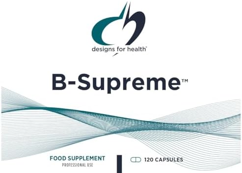 Designs for Health Vitamin B Supreme - B Complex Vitamins for Metabolism, Energy Support + Heart Health - Folate, Vitamin B12, Niacin, Biotin, Vitamin B6 + Thiamine B1 Supplement (60 Vegan Capsules)
