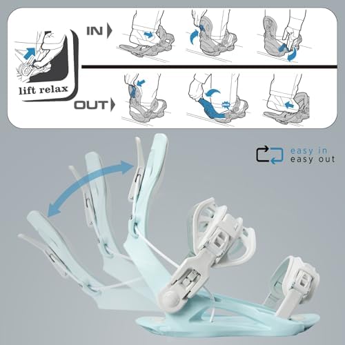 XCMAN Rear Step in Style Snowboard Bindings Lightweight Rear Entry All-Mountain Bindings for Men Women Easy in and Out