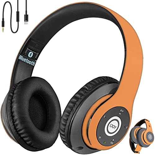 iJoy Bluetooth Headphones Over Ear, Wireless and Wired Foldable Headset Built-in Microphone - (Stealth) Adults Kids Men Women - Audifonos Auriculares Inalambricos