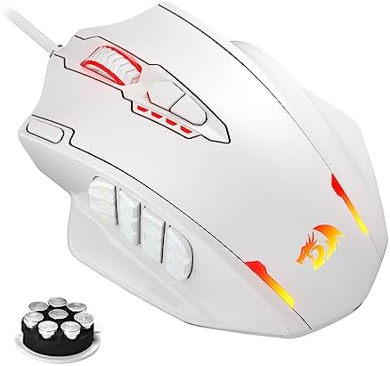 Redragon M908 Wired MMO RGB Gaming Mouse 12400 DPI Remapping Keys | Stable Lag-Free Connection, Redefine Keybinding Macro, Vibing Backlight, Ergonomic Grip Body Comfort