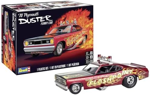 Revell 1970 Plymouth Duster Funny Car Plastic Model Kit – 1:24 Scale | 1:24 scale model car kit, Plymouth Duster funny car, 100 parts, skill level 4