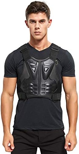PELLOR Motorcycle Armor Vest Chest Back, Motocross Body Guard Vest Skiing Riding Skating Anti-Fall Vest Protective Gear