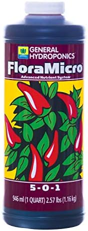 General Hydroponics Flora Series: FloraMicro, FloraBloom, FloraGro - 3-Part Hydroponic Nutrient System, 1 qt. Bottles