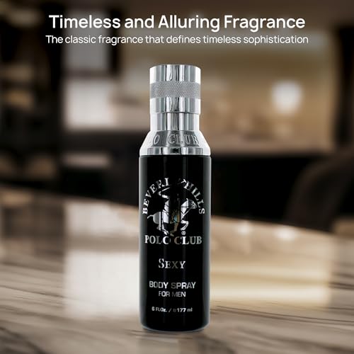 Beverly Hills Polo Club Body Spray for Men - BHPC Blaze - Fresh, Earthy with Notes of Cedar & Basil - Long Lasting Body Mist Cologne Scent - Ideal Gift for Him, 6oz
