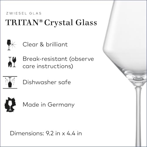 ZWIESEL GLAS Pure Beaujolais Red Wine Glasses (Set of 6), Wine Glasses for Red Wine, Dishwasher-Safe Machine-Made Tritan Crystal Glasses