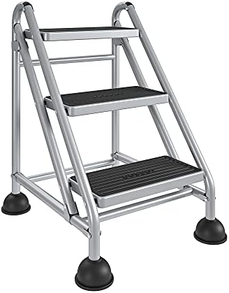 Cosco 3-Step Rolling Step Ladder, Grey
