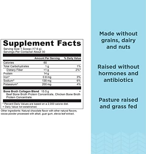 Ancient Nutrition Hydrolyzed Bone Broth Collagen Peptides, Chocolate