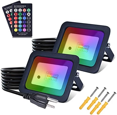 MIWAT 20W 2Pack LED Flood Light, White LED Work Light with Plug