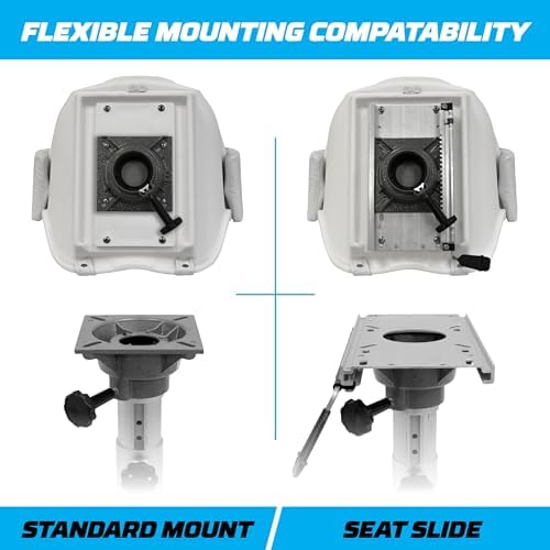 Wise 8WD007-3-710 Offshore Series Deluxe Pilot Chair Cushions with Armrests - White | Roto-molded marine plastic frame, 28 oz vinyl