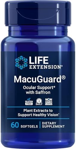 Life Extension MacuGuard Ocular Support with Saffron – Eye Health Supplement for Healthy Vision – with Lutein, Meso-zeaxanthin, zeaxanthin
