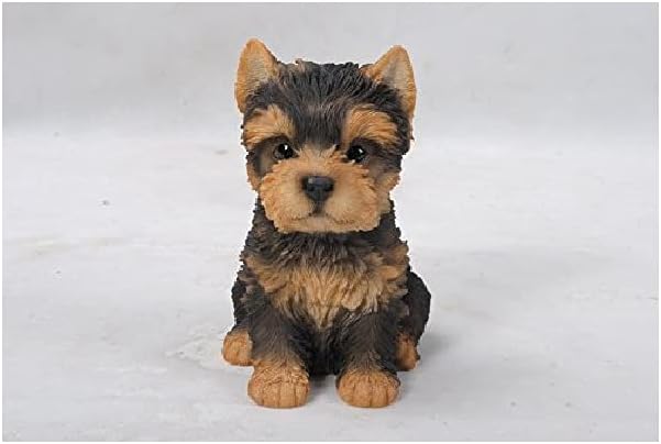 Hi-Line Gift Ltd Sitting Yorkshire Terrier Puppy, Brown/Black, 6.5"