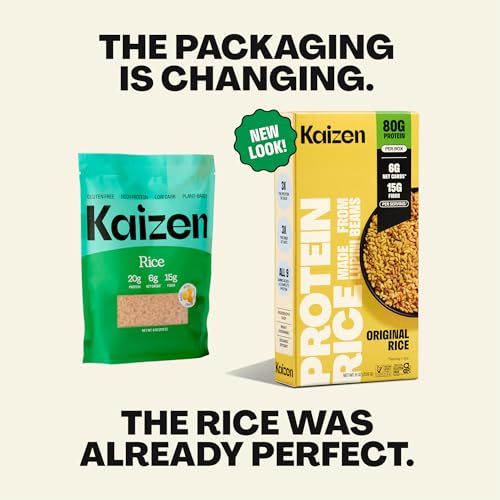 Kaizen Low Carb Rice, 20g High Protein, 6g Net Carb, Original 8 Oz (3-Pack) | High Fiber 15g, Gluten-Free, Keto-Friendly, Plant-Based Lupini Orzo