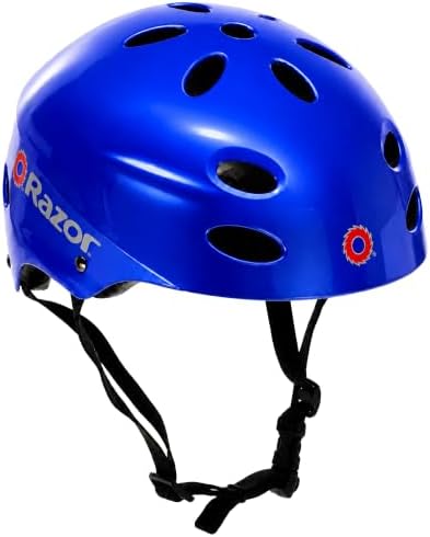 Razor V-17 Youth Multi-Sport Helmet - CPSC Approved Kid’s Helmet with Adjustable Strap - Durable Helmet with Foam Padding for Biking, Skating, and Other Outdoor Sports