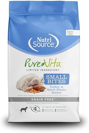 Pure Vita Grain Free Turkey & Sweet Potato Small Bites Dog Food 5lb