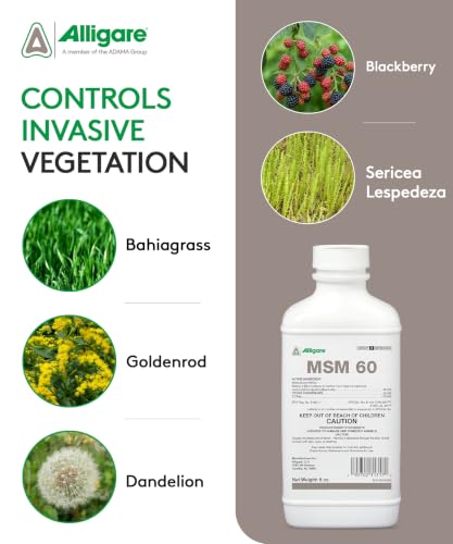 ALLIGARE MSM 60 DF - Selective Broadleaf Brush and Weed Killer for Pastures, Rangelands, Forestry, Roadsides & Industrial Sites - Low Use Rates, Tank-Mix Compatible - 8 oz
