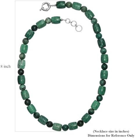 Green Jasper 490.00 ctw Beaded Necklace in Platinum Over 20 Inches