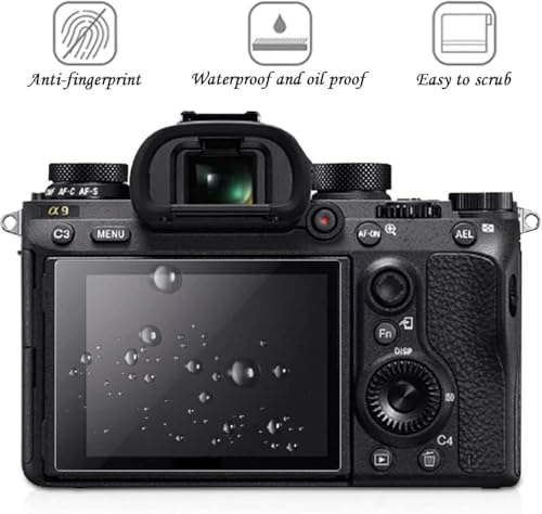 PCTC 3 Packs Screen Protector Accessories for Sony A6400/A6100/A6000, 9H | Compatible with A6600/A6300/A5000/Nex-7/NEX-6/NEX-5, 0.3mm tempered glass