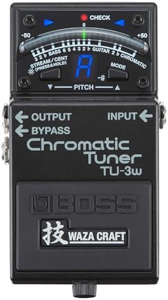 BOSS TU-3W Waza Craft Compact Chromatic Tuner | Enhanced with Waza Innovation & Craftsmanship | Superior Tuning for Guitar and Bass | 21-Segment