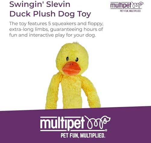 Multipet Swingin' Safari Monkey Dog Plush Toy - Squeaky Dog Toy for All Dogs - Extra Soft Plush Dog Toy - Stuffed Animal Dog Toy for Cuddling & Playing - Cute Dog Pet Toy (27”, Brown, 5 Squeakers)