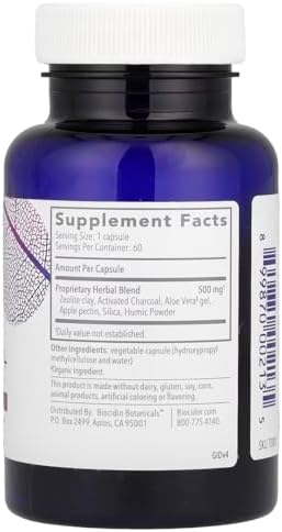 Biocidin GI Detox+ Binder Supplement, Toxins Cleanse Support, 60 Count | Gut Detox, Zeolite Heavy Metal Cleanse Support, Activated Charcoal