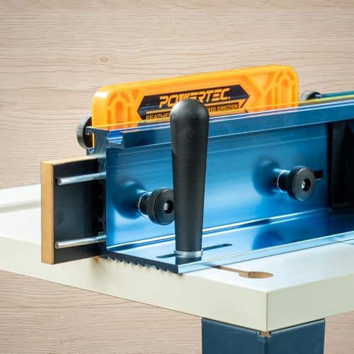 POWERTEC Router Table Fence Kit Deluxe System 3-3/8” Tall 24" Long, Router Table Top, Routing Tables for Woodworking w/Reversible Flip Stop