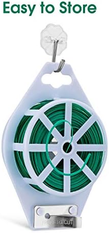 328 Feet (100m) Garden Plant Twist Tie with Cutter Reusable for Plants Growth and Care, Tie Wire Reel for Home and Office Cable Organization