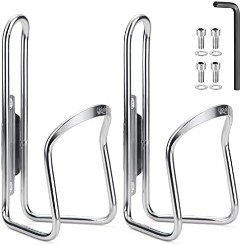 USHAKE Water Bottle Cages, Basic MTB Bike Bicycle Alloy Aluminum Lightweight Water Bottle Holder Cages Brackets(2 Pack- Drilled Holes Required)