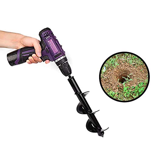 Auger Drill Bit for Planting 4"x12", Garden Plant Flower Bulb Bedding Planter Auger Spiral Drill Bit, Easy Planter Garden Auger