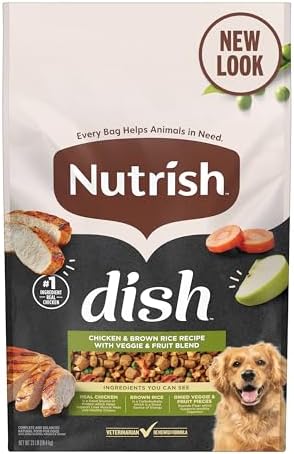 Nutrish Dish Dry Dog Food, Chicken Recipe, 3.75 lb. Bag (Rachael Ray) | Made with Dried Peas, Carrots & Apples And Contains No Added Corn, Wheat, Soy or Gluten Ingredients